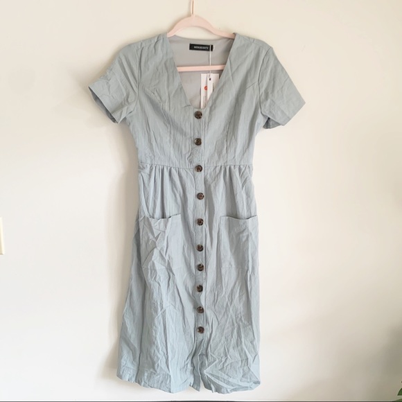Merokeety Dresses & Skirts - NWT Merokeety Sage Green Button Down Dress Small S
